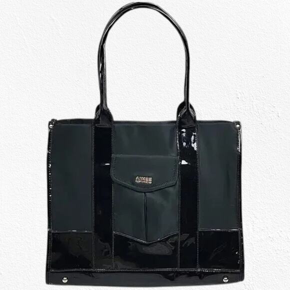 Aimee Kestenberg Handbags - Aimee Kestenberg Black Nylon Shoulder Bag Double Handle Purse Travel Heston Bag